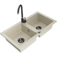 Mexen Mario graniittinen 2-allas keittiöhana Telma, beige - 6504-69-670200-70