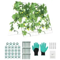 DUOKU Käytännöllinen taitettava trellisekka - - 35" x 55" - Metallinen puutarhatuki - Kiipijäkasvit - Ulkokäyttöön