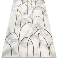 Rugsx Alfombra EMERALD exclusivo 1016 glamour, elegante art deco, mármol crema / oro 80x150 cm