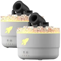 Melitt 2PCS Cannon Humidifier Aroma Diffuser with 2 Modes 7 Colors LED Timesr and Adjustable Settings Turret Humidifier