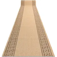 Rugsx Alfombra de pasillo SIZAL FLOORLUX modelo 20014 color maíz/color café 120 cm 120x970 cm