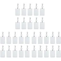 Tlily 30Pcs Dye Sublimation Rectangle Portable Transportation Card Holder Work Card Holder Printable Card Holder Keychain