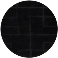 Rugsx Alfombra de baño SUPREME círculo LINES, líneas, antideslizante, suave - negro circulo 50 cm