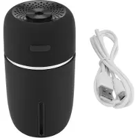 Melitt USB Car Humidifier 200Ml Portable Humidifier with 7 Colors LED Night Light Quiet Adjustable Mist Modes for Travel B