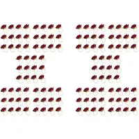 Typecat 120 PCS Red Rose Shape Towel Buckle Napkin Ring Wedding Party Valentine'S Day Hotel Table Decor Metal Gold Napkin Holder
