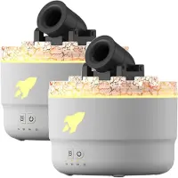Jojomino 2kpl Mini Cannon ilmankostuttimen aromidiffuusori, jossa 2 tilaa 7 väriä LED Timesr ja säädettävät asetukset torni