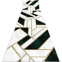 Rugsx Alfombra de pasillo EMERALD exclusivo 1015 glamour, elegante mármol, geométrico botella verde / oro 80 cm 80x1400 cm