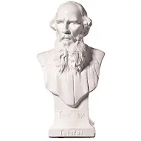 Danila-Souvenirs Marmorinen rintakuva patsas veistos Venäläinen kirjailija Leo (Lev) Tolstoi 14,5 cm