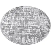Rugsx Alfombra MEFE moderna Circulo 8722 Líneas vintage - Structural dos niveles de vellón gris / blanco circulo 100 cm