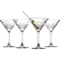 Pasabahce Premium -jalalliset martinilasit, 4 kpl kristallidesign-cocktailkuppeja, 7,8 unssia, vintage-coupe-lasit, tyylikk t cocktaillasit, t y
