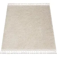 Rugsx Alfombra BERBER cuadrado 9000 crema Franjas Bereber Marroquí Shaggy 120x120 cm