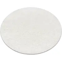 Rugsx Alfombra BUENOS circulo 7001 shaggy liso, de un solo color blanco circulo 150 cm
