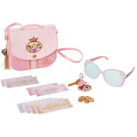 JAKKS Pacific Princess Style Collection World Traveler kukkarolaukku hihnalla aurinkolasien avaimella, hurmaa 5 kolikkoa ja 8 paperiseteliä yli 3-vuotiaille