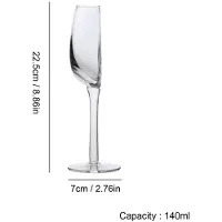 Typecat 4X Interesting Half Wine Glass Shape Crystal Glass Cups Portable Clear Glasses Multi-Use Vintage Tall Wine Glassware
