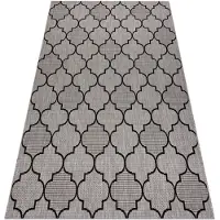 Rugsx MATTO STRING SIZAL FLOORLUX 20607 , Marokkolainen apila hopea / musta