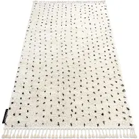 Rugsx Alfombra BERBER SYLA B752 puntos crema Franjas Bereber Marroquí Shaggy 180x270 cm