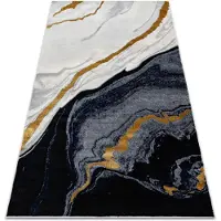 Rugsx Alfombra EMERALD exclusivo 1017 glamour, elegante mármol azul oscuro / oro 160x220 cm