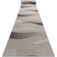 Rugsx Alfombra de pasillo SIZAL FLOORLUX modelo 20212 plateado/negro 70 cm 70x700 cm