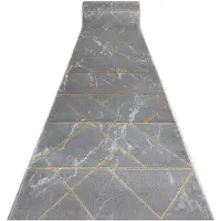 Rugsx Alfombra de pasillo EMERALD exclusivo 1012 glamour, elegante mármol, geométrico gris / oro 80 cm 80x230 cm
