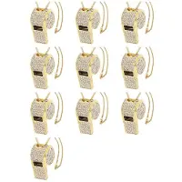 Tlily 10X Whistle, Metal Crystal Rhinestone Whistle, Shining Whistle with Keychain for Referees, Coaches, Teachers
