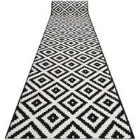 Rugsx Alfombra de pasillo BCF MORAD diamantes negro / crema 90 cm 90x280 cm