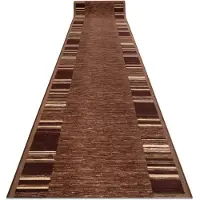 Rugsx Alfombra de pasillo con refuerzo de goma ADAGIO marrón 67x840 cm