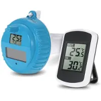 Melitt Pool Thermometer Floating, Digital Wireless Waterproof Thermometer with Indoor Temperature for Swimming Pool, Cold Pluge