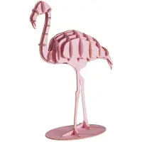 Fridolin Paperinen 3D-malli - Fridolin - Flamingo - 8,5 x 12,5 x 4 cm - Itse koottava - Suositellaan alkaen 8-vuotiaille