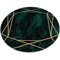 Rugsx Matto Emerald 1022 Ympyrä - vihreä/kulta