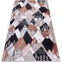 Rugsx Alfombra FUN Tops para niños montañas, picos crema 240x330 cm