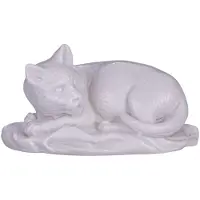 Danila-Souvenirs Koristeellinen marmori patsas veistos figuuri Makaa Kissa valkoinen 10 cm
