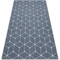 Rugsx Alfombra de cuerda sisal FLAT 48721/591 Cubos 3D azul 200x290 cm