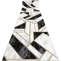 Rugsx Alfombra de pasillo EMERALD exclusivo 1015 glamour, elegante mármol, geométrico negro / oro 80 cm 80x1300 cm