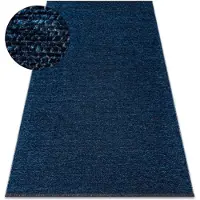 Rugsx Alfombra FLORENCE 24021 Un color, glamour, tejido plano, flecos - azul oscuro 118x170 cm