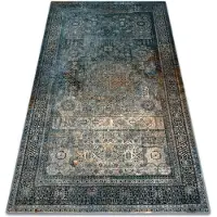 Rugsx Alfombra de lana OMEGA Mamluk Vintage, roseta azul oscuro 235x350 cm