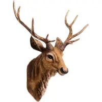 Wella 45cm Nordic Lucky Deer Wall Hanging Sculpture Light Luxury Animal Statue Skull Decor Home Decor