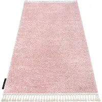 Rugsx Alfombra BERBER 9000 rosado Franjas Bereber Marroquí Shaggy 180x270 cm
