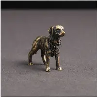 Melitt Brass Shepherd Dog Desktop Ornaments Metal Statue Decoration Tea Pet Hand