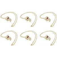 Tlily 6X Whistle, Metal Crystal Rhinestone Whistle, Shining Whistle with Keychain for Referees, Coaches, Teachers
