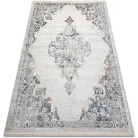 Rugsx DISTIN 0826A Blanco / azul / verde claro alfombra moderna - Adorno, vintage, flecos 180x270 cm