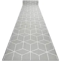 Rugsx Alfombra de pasillo con refuerzo de goma CUBE cubo, gris 110 cm 110x510 cm
