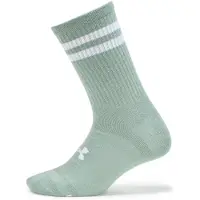 Under Armour Unisex-Adult Essential Crew Socks 6 Pack (377) Hydro Green/Hydro Green/White Medium