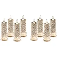 Typecat Rose Shadow LED Flameless Candles, 8PCS Romantic Battery Operated Candles Led Pillar Candles for Valentines