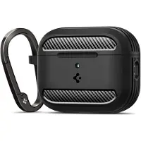 Spigen AirPods Pro 3 Rugged Armor TPU Suojakotelo - Musta
