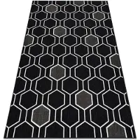 Rugsx Alfombra SPRING 20404993 Sisal hexagonal, bucle - negro 120x170 cm