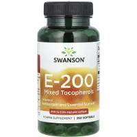 Swanson Health - E-vitamiinisekoitus 200 IU, 250 pehmytkapselia