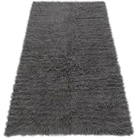 Rugsx Flokati de lana - Cubrecamas, Tartán gris 170x210 cm