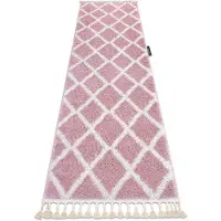 Rugsx Alfombra, alfombra de pasillo BERBER TROIK rosado – para la cocina, entrada, pasillo 70x250 cm