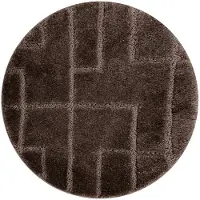 Rugsx Alfombra de baño SUPREME círculo LINES, líneas, antideslizante, suave - marrón circulo 50 cm