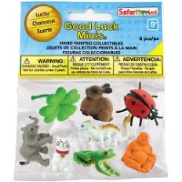 Safari Ltd. Good Luck Minis Lucky Fun Pack - 8 minihahmoa: sammakko, lepp kerttu, heiluttava kissa, lohik rme, buddha, norsu, kani, nelilehtinen